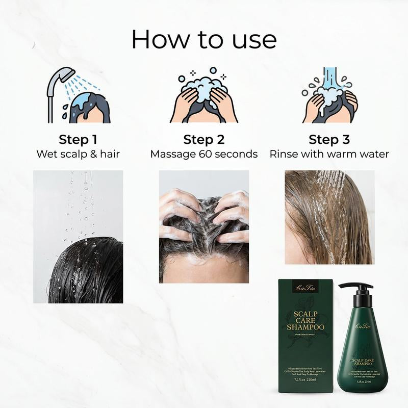 Scalp Care Shampoo with 15 Rare Botanical Extracts, Deep Cleanses Hair Follicles, Gently Nourishes Scalp, Promotes Hair Growth, Strengthens Strands, Hair Loss Treatment for Thinning Hair, Unisex Hair & Scalp Care Essence, Controls Oil for Voluminous Lift