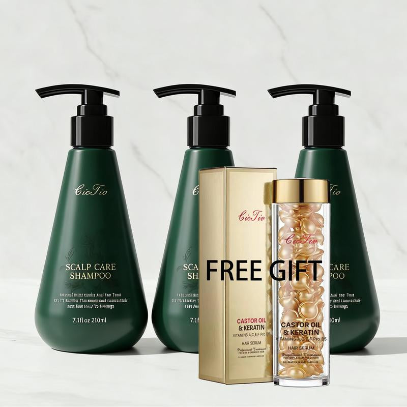 Scalp Care Shampoo with 15 Rare Botanical Extracts, Deep Cleanses Hair Follicles, Gently Nourishes Scalp, Promotes Hair Growth, Strengthens Strands, Hair Loss Treatment for Thinning Hair, Unisex Hair & Scalp Care Essence, Controls Oil for Voluminous Lift