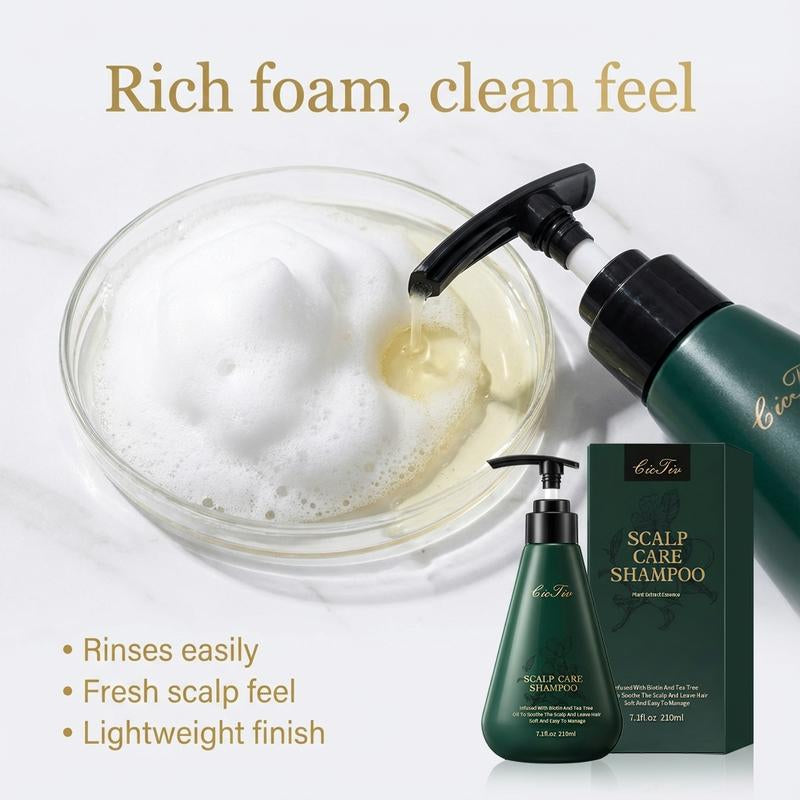 Scalp Care Shampoo with 15 Rare Botanical Extracts, Deep Cleanses Hair Follicles, Gently Nourishes Scalp, Promotes Hair Growth, Strengthens Strands, Hair Loss Treatment for Thinning Hair, Unisex Hair & Scalp Care Essence, Controls Oil for Voluminous Lift