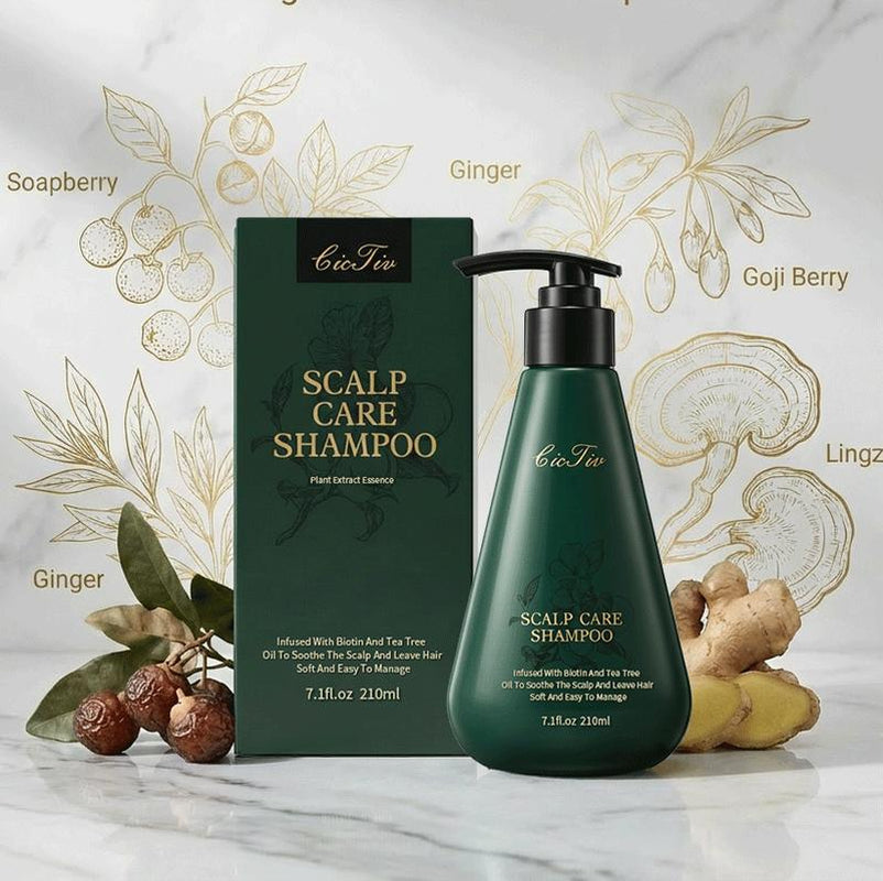 Scalp Care Shampoo with 15 Rare Botanical Extracts, Deep Cleanses Hair Follicles, Gently Nourishes Scalp, Promotes Hair Growth, Strengthens Strands, Hair Loss Treatment for Thinning Hair, Unisex Hair & Scalp Care Essence, Controls Oil for Voluminous Lift