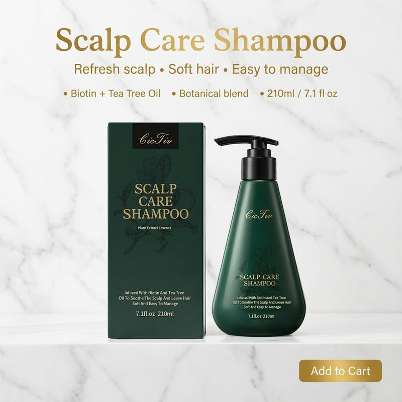 Scalp Care Shampoo with 15 Rare Botanical Extracts, Deep Cleanses Hair Follicles, Gently Nourishes Scalp, Promotes Hair Growth, Strengthens Strands, Hair Loss Treatment for Thinning Hair, Unisex Hair & Scalp Care Essence, Controls Oil for Voluminous Lift